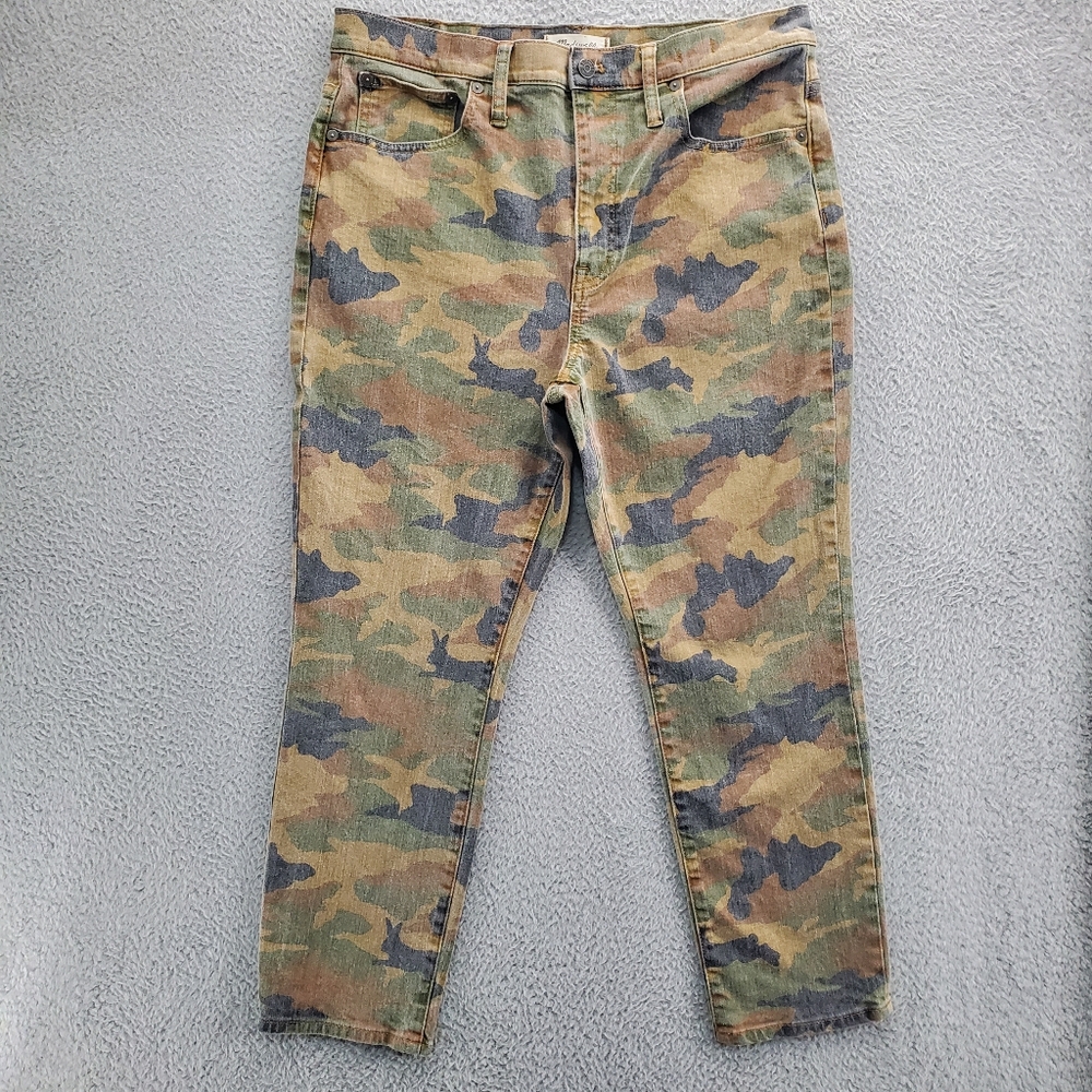 Madewell The High-Rise Slim Boy Jean in Cottontail Camo Womens Size 32 Jeans